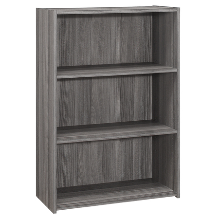 MONARCH SPECIALTIES Bookshelf, Bookcase, 4 Tier, 36"H, Office, Bedroom, Laminate, Grey, Transitional I 7478